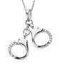 14k White or Yellow Gold Diamond Handcuffs Pendant (3/8 cttw, I-J Color, I2-I3 Clarity)