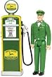 John Deere Gas Station Attendant in Green Outfit and Gas Pump Die-Cast Metal