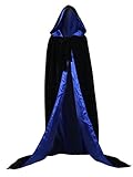 AngelWardrobe Halloween Hooded Cloak MEDIEVAL Various Colors Wedding Cape SCA Black-Blue XXXL