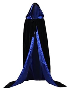 AngelWardrobe Halloween Hooded Cloak MEDIEVAL Various Colors Wedding Cape SCA Black-Blue XXXL