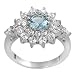 Tressa Silvertone White and Blue Cubic Zirconia Flower Ring