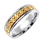 6mm Infinity 14K Two Tone Gold Celtic Wedding Ring