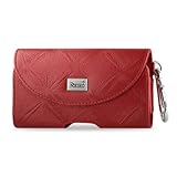 Leather Pouch Protective Carrying Cell Phone Case for Apple iPhone 4 16GB 32GB / LG Quantum AT&T / Samsung Vibrant (Galaxy S) Android T959 /Dell Aero AT&T - RED