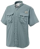 Columbia Mens Bahama II Short Sleeve Fishing Shirt (Light Metal, Large)