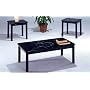 New Marble Style Black 3pc Coffee / 2 End Table Set
