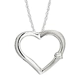 Diamond Heart Shaped Pendant in 14k White Gold (GH/SI)