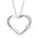 14k White Gold Diamond Heart Shaped Pendant