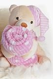 Produkt-Bild: Niedlicher Teddy / Kuscheltier mit Schmusedecke / Kuscheldecke rosa 80x120 NEU