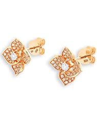 (X1000Diamond) 18K/750 Rose Gold Flower Diamond Stud Earring (0.43 cttw, G-H Color, VS2-SI1 Clarity)