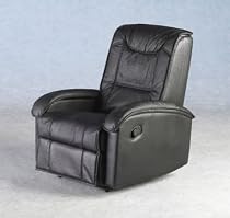 Luxury Shangrila Real Leather Faced Black Recliner Chair