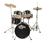 World Tour Jr Complete 5 Piece Drumset with Drum Throne and Drum Sticks - Gloss Black - B001FSJC6Y