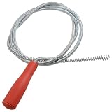Amico Red Plastic Grip Snake Spring Pipe Rod Sink Drain Cleaner Unblocker 63"