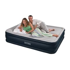 Intex 12-67738 Luftbett Deluxe Pillow grey-blue "Queen", inklusive eingebauter Luftpumpe, 157 x 203 x 48 cm (L x B x H), 230 V