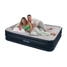 Intex Deluxe Pillow Raised Bed with Built in Electric Pump (Queen), 157 x 203 x 47cm