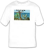 T-shirt with tropics, island, landscape, palm tree