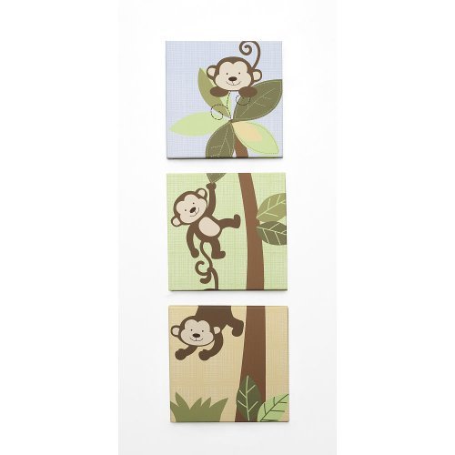 Babies R Us By Design Monkey 3-Piece Wall Art