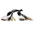 StarTech.com 6 feet 4-In-1 USB Dual Link DVI-D KVM Switch Cable with Audio and Microphone