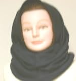 Hd148, Double Knit Thick Dark Navy Wool Jersey Winter Balaclava for Women and Teens