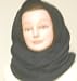 Hd148, Double Knit Thick Dark Navy Wool Jersey Winter Balaclava for Women and Teens