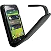 igadgitz echtes Leder Tasche Schutzh�lle Etui Case H�lle Handytasche aufklappbar in Schwarz f�r Samsung Galaxy S i9000 Android Smartphone Handy + Display Schutzfolie