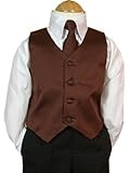 Brown Tuxedo Vest and Long Tie includes Trousers and Shirt