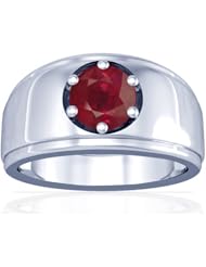 Platinum Round Cut Ruby Solitaire Ring