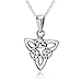 925 Sterling Silver Celtic Triquetra Knot Triangle Pendant Necklace 18