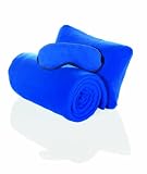 Travel Smart by Conair Fleece Travel Blanket Set, Navy
