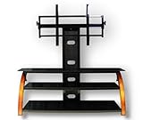 Avista FUZION TV Stand with Shelfs Black with Wood Trim