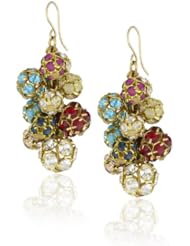 Lenora Dame "Retro" All Decked Out in Swarovski Brights Cluster Earrings