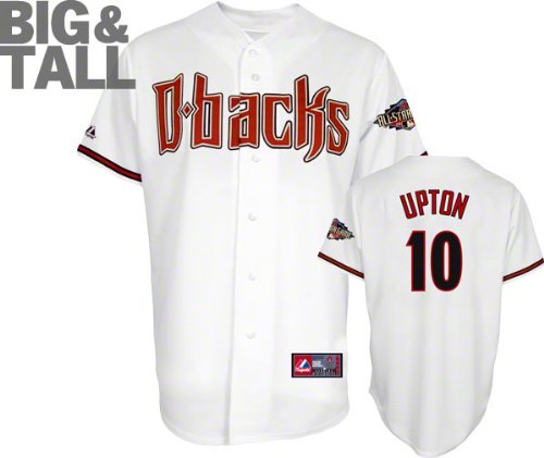 Justin Upton Jersey: Arizona Diamondbacks #10 Big & Tall Home White Replica Jersey with 2011 All-Star Game Patch