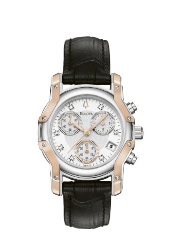 Bulova Women's 98P117 Diamond Silver White Dial Strap Watch