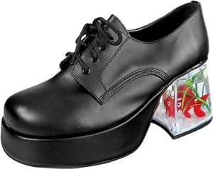 Adult Black Fish Tank Platform Shoes (Sz: Medium)