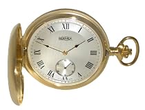 Bernex Swiss Made Mechanical Gold Plate Full Hunter Pocket Watch