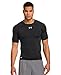 Under Armour Men's HeatGear Sonic Compression Short Sleeve, Black/White, Large
