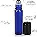 Rioa 10ml(1/3oz) Cobalt Blue Glass Roller Bottles With Stainless Steel Roller Ball for Essential Oil - Include 6 Extra Roller ball