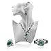 Bingirl Flower Turquoise Jewelry Sets Vintage Look Tibetan Silver Alloy Delicate Necklace Bracelet Earring And Ring Sets