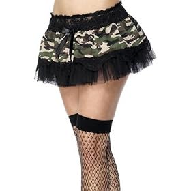 Smiffy's Camouflage Tutu with Lace and Ribbon Trim
