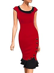 Scoop Neck Polyester/Rayon/Spandex Cocktail Cap Sleeves Vintage Bridesmaid Dress 