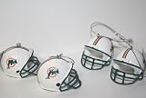 Miami Dolphins NFL Mini Helmet Ornaments 4 Pack