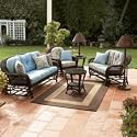 Charleston Resin Wicker Patio Glider Single - Espresso, HAVANA MOSS