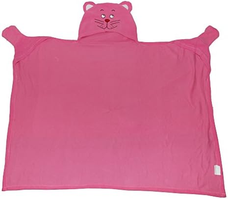 Cuddle Buddy Childrens/Kids Hooded Animal Character Fleece Blanket Robe (32inch x 36inch) (Cat)