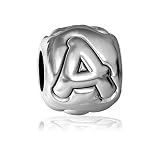 Any Embossed Initial or Number Bead in Sterling Silver