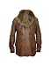 Forzieri Men's Fur-trim Brown Leather Multi-pocket Car Coat