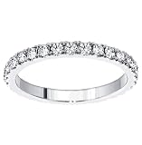 1.35 CT TW Pave Set Diamond Eternity Wedding Band in 14k White Gold