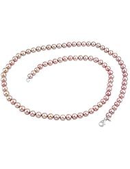 7.5-8.00mm Cultured Freshwater Pink Potato Pearls 24 Inch Necklace