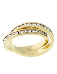 Double CZ Gold Eternity Ring