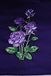 Embroidered Purple T with various shaded of purple flowers Adult-XL