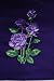 Embroidered Purple T with various shaded of purple flowers Adult-XL