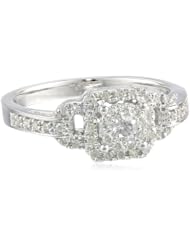 Sterling Silver Cluster Octagon Diamond Ring (1/4 Cttw, H-I Color, I2 Clarity)